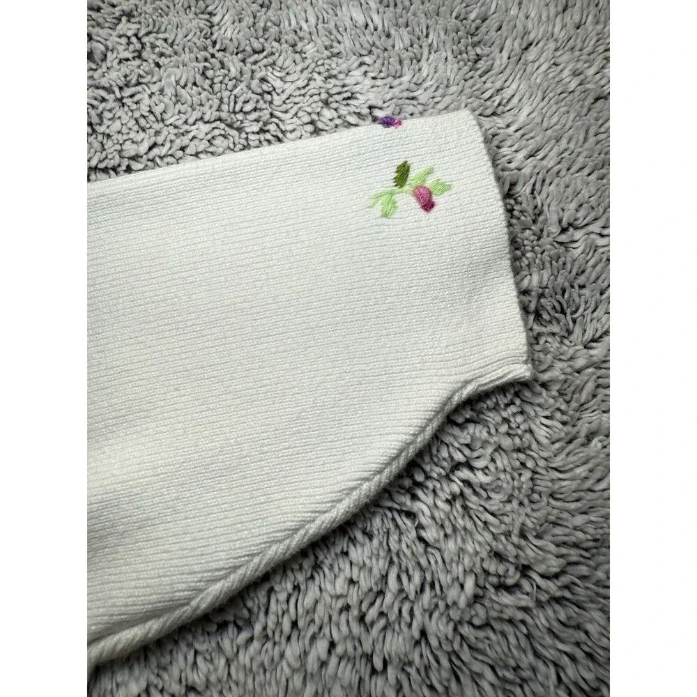 Vtg Gymboree 1998 Rainbow Tag‎ Floral Embroidered White Cardigan Sweater 0-3m
